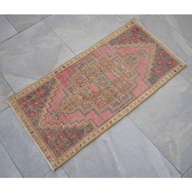 Hand Knotted Door Mat, Entryway Rug, Bath Mat, Kitchen Decor, Small Rug, Turkish Rug - 1′6″ × 2′11″ For Sale - Image 6 of 10