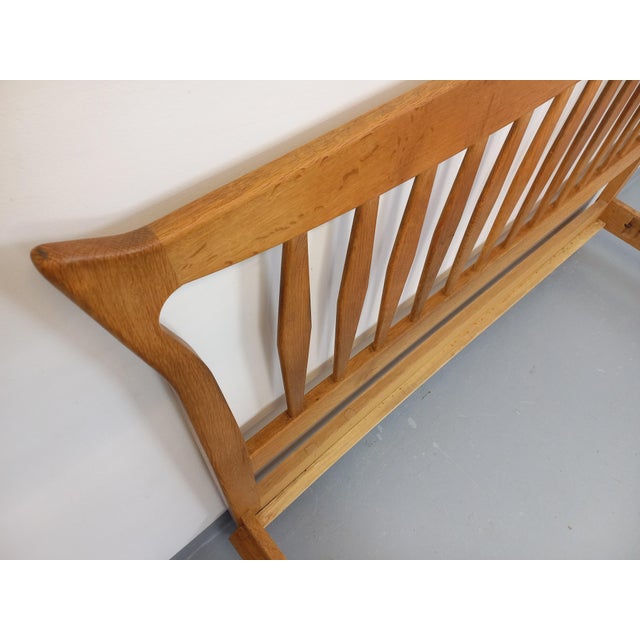 Vintage French Double Bed in Oak by Guillerme & Chambron, 1960s For Sale - Image 17 of 18