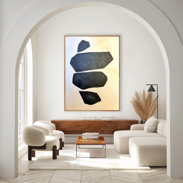 Contemporary 2024 "Volantino" Abstract Minimalist Painting on Canvas by r.k. Red For Sale - Image 3 of 4