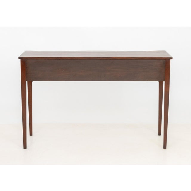 Brown Sheraton Style Flame Mahogany Serpentine Table For Sale - Image 8 of 9