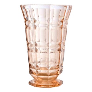 Art Deco Cut Glass Vase, France, 1930s For Sale