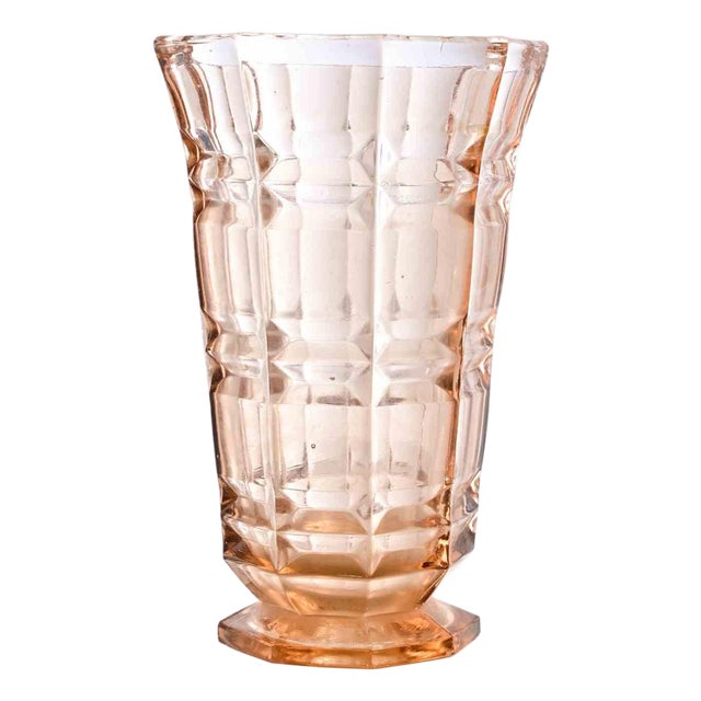Art Deco Cut Glass Vase, France, 1930s For Sale
