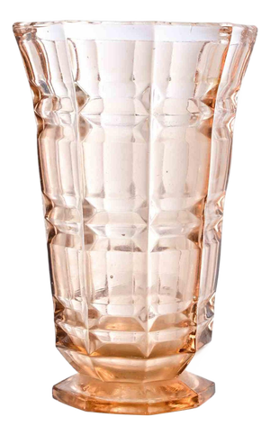 Art Deco Cut Glass Vase, France, 1930s