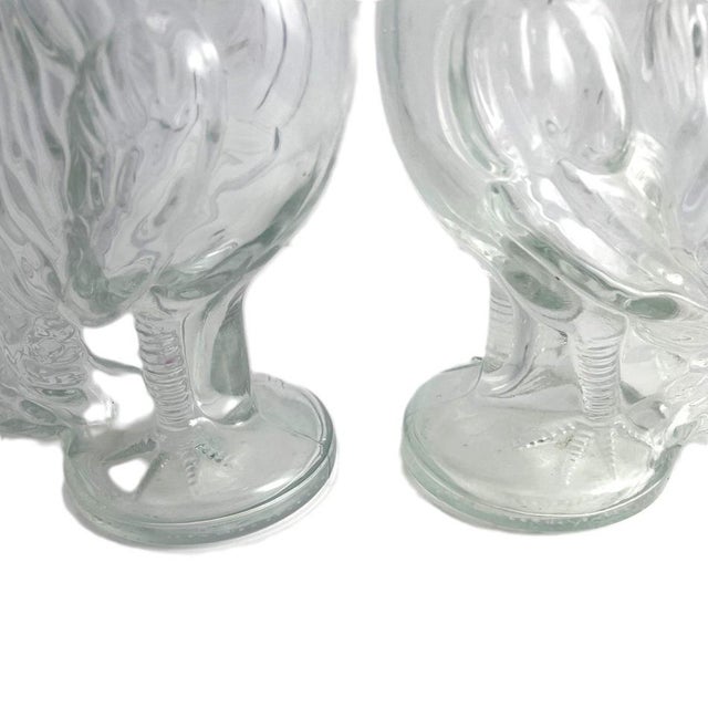 A pleasant pair of French Rooster glass decanters. The decanters give a decidedly French feel to a table setting and can...