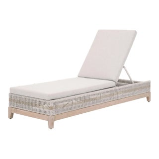 Tapestry Teak & Rope Outdoor Chaise Lounge For Sale