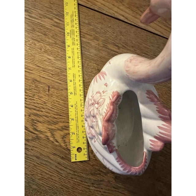 1990s Vintage MCM Portuguese Vestal Pottery Swan Planter For Sale - Image 5 of 7