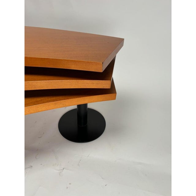1980s Monumental Postmodern Wooden 3-Tier Coffee Table, Italy, 1980s For Sale - Image 5 of 10