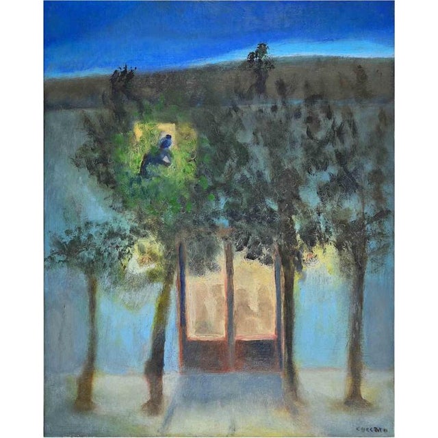 Roberto Cuccaro, The Entrance, Oil on Carboard For Sale - Image 4 of 4