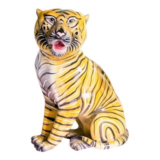 1970s Italian Porcelain Tiger For Sale