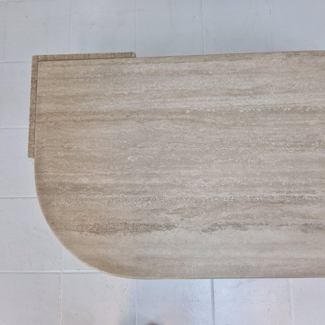 Italian Coffee Table in Travertine, 1980s For Sale - Image 9 of 13