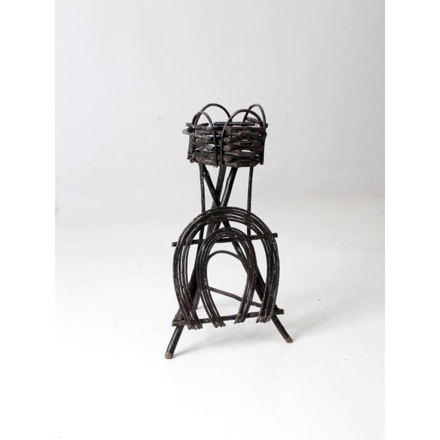 Wood Antique Adirondack Twig Planter Table For Sale - Image 7 of 12