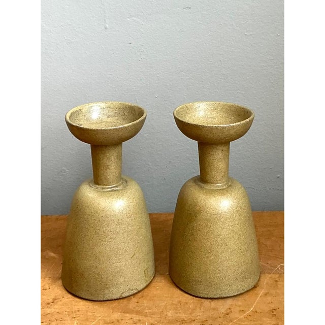 Mid 20th Century Vintage Modernist Ceramic Candle Holders For Sale - Image 5 of 12