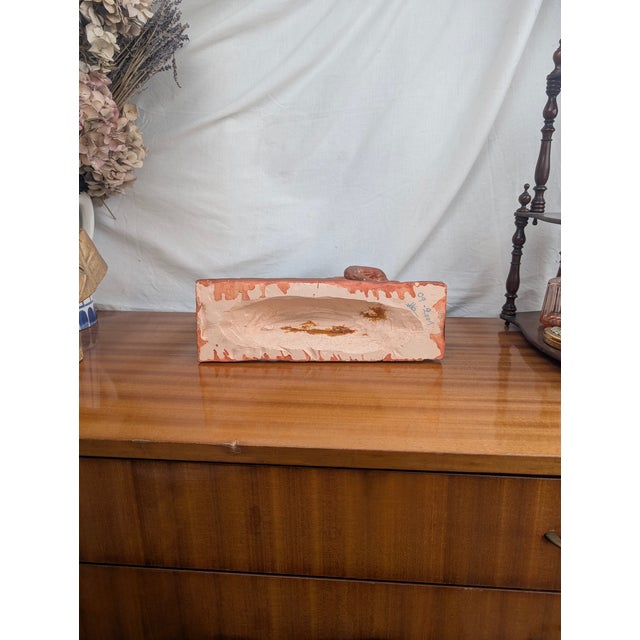 Art Deco Style Terracotta Sculpture of a Slender Woman, 1990 For Sale - Image 10 of 12