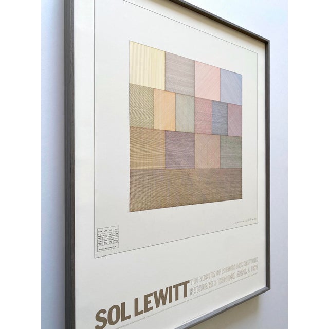 Metal Sol LeWitt Vintage 1978 Mid Century Modernist Lithograph Print Framed Museum Exhibition Poster " Four-Color Drawing ( Composite ) " 1970 For Sale - Image 7 of 18