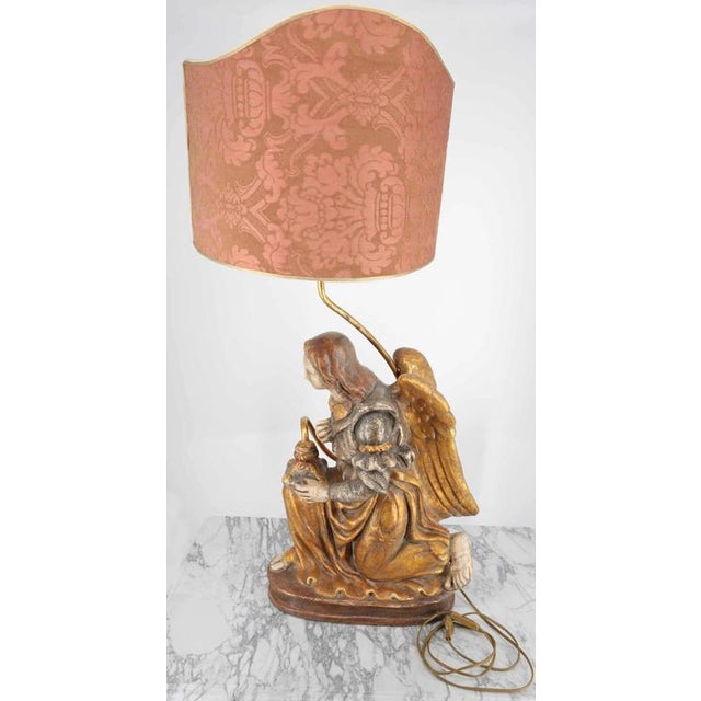 Large Antique Angel Lamp For Sale - Image 6 of 7