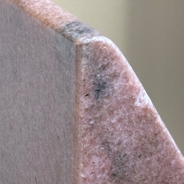 Mid-Century Modern Style Pink Marble Wedge Bookends — A Pair For Sale - Image 15 of 18