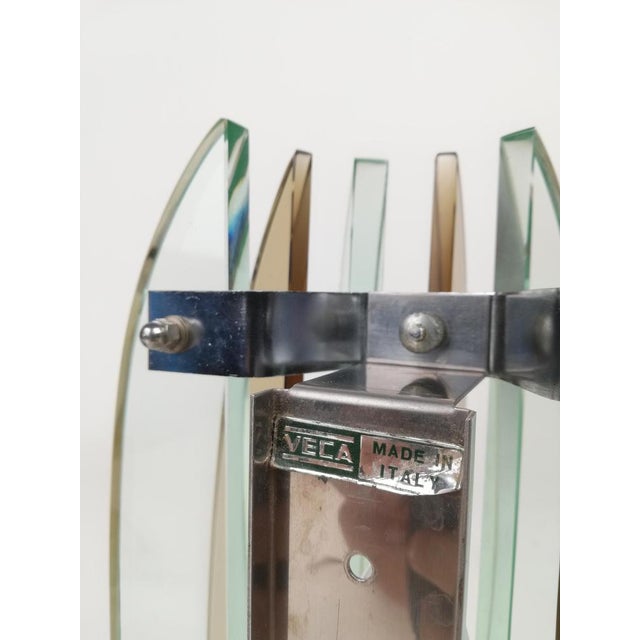 Wall Sconces in Colored Glass and Chrome from Veca, Italy, 1970s, Set of 2 For Sale - Image 10 of 18