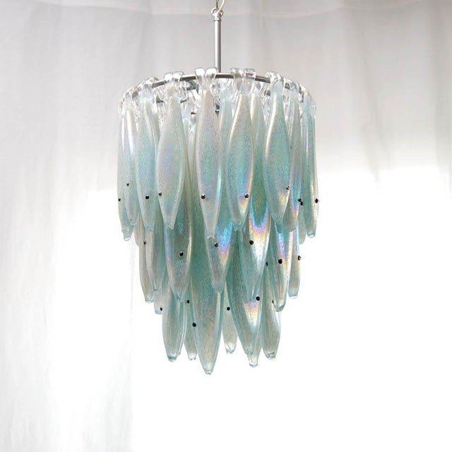 Contemporary Blue Silver Herring Chandelier by Richard Rooze For Sale - Image 3 of 10