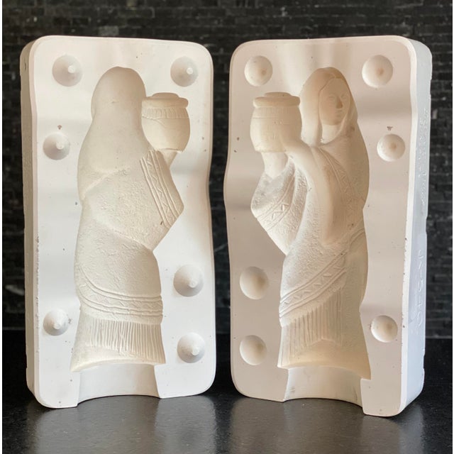 Mid 20th Century Vintage Plaster Ceramic Slip Mold Figurines Set of 8