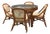 Henry Link, Dining Table and Four Chairs, Bamboo, Fabric, Philippines, 1980s For Sale