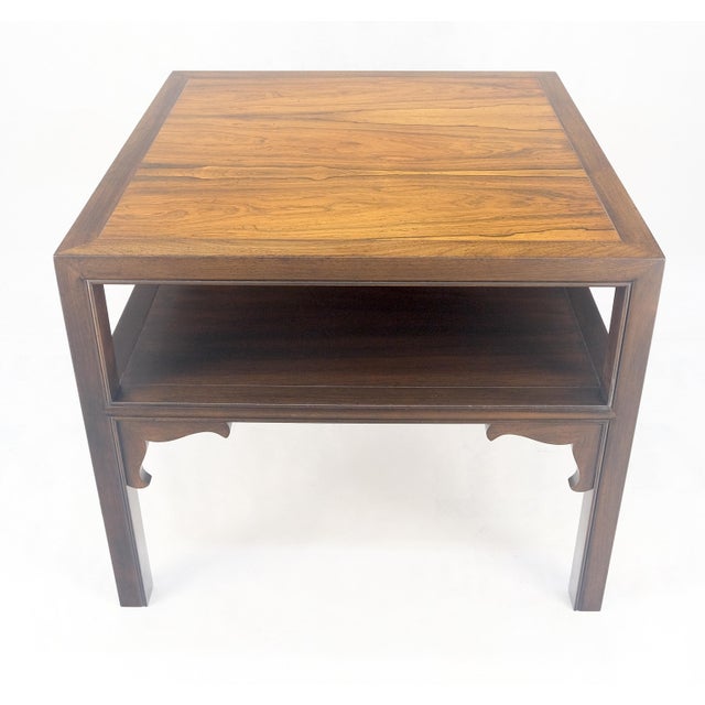 Mid-Century Modern Baker Rosewood Ebonized Mahogany 22" Square Side Lamp Occasional Table MINT! For Sale - Image 3 of 10