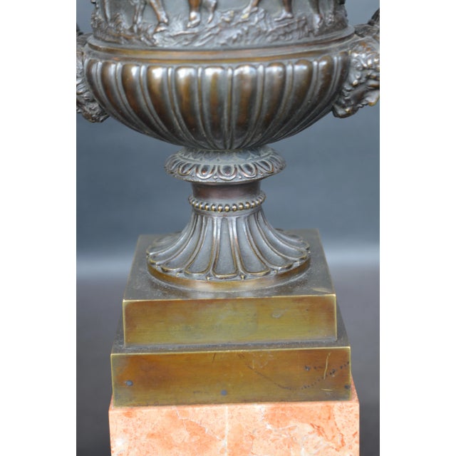 1900 - 1909 French Bronze and Marble Vases For Sale - Image 5 of 10