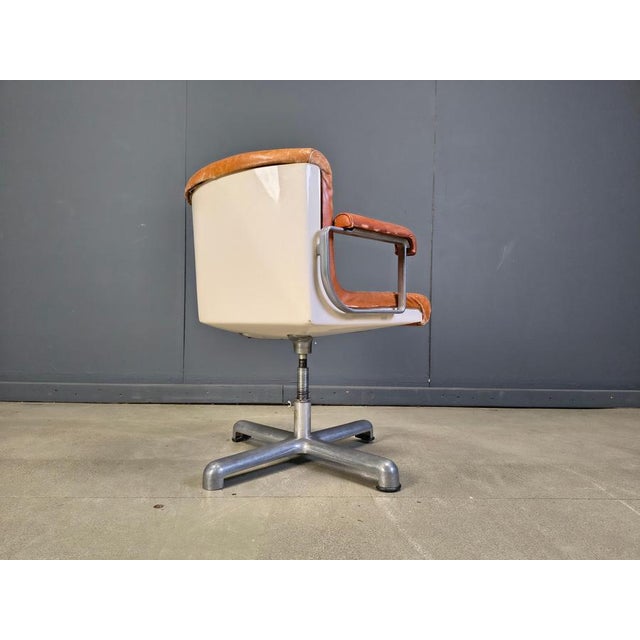 Italian Modern Steel & Leather Office Chairs by Ettore Sottsass for Poltronova, 1970 For Sale - Image 3 of 13