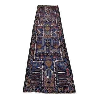 Oriental Hand Knotted Hallway Runner Rug For Sale