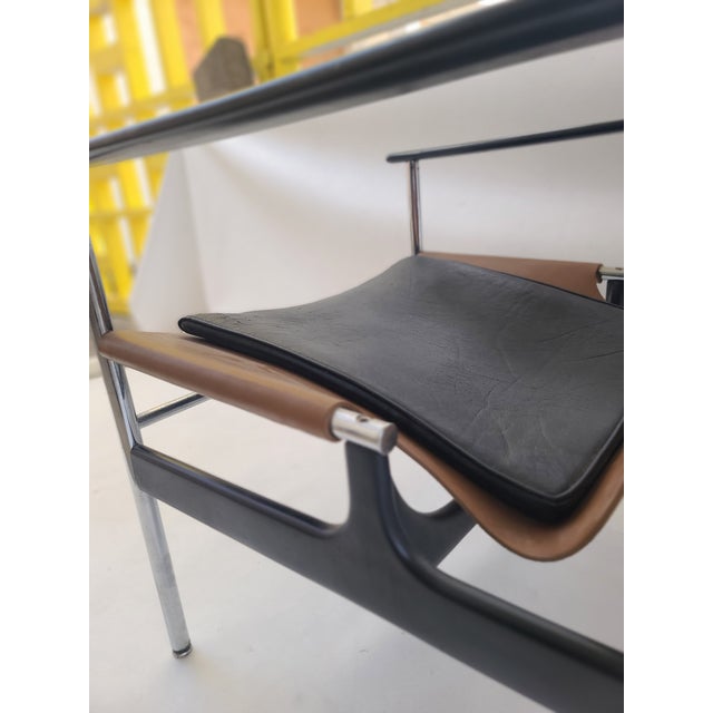 Charles Pollock Knoll Chrome Leather Armchairs a Pair For Sale - Image 12 of 12