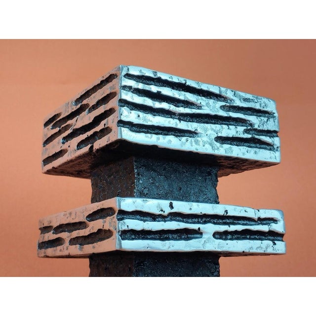 Brutalist Aluminum Candlestick, 1970 For Sale - Image 10 of 13