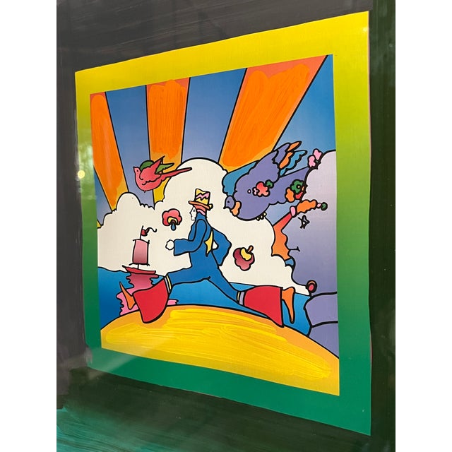 Peter Max (American, b. 1937) “Cosmic Runner” (also known as Cosmic Flyer), hand-signed mixed media work from the artist’s...
