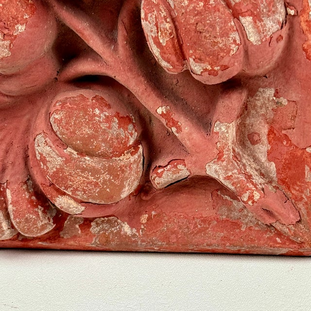 Early 20th Century Architectural Salvage Terra Cotta Large Exterior Ornamental Brick Block With Plum Flower Design For Sale - Image 9 of 12