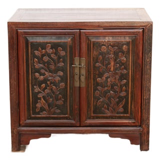 Finely Carved Antique Chinese Cabinet For Sale