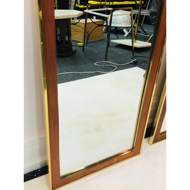 Late 20th Century Modern Mirrors With Brass Interior Design - a Pair For Sale - Image 5 of 9