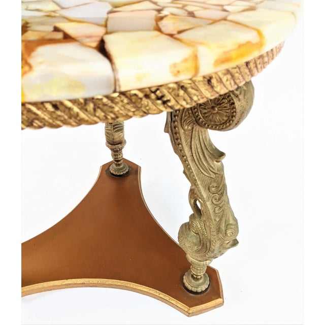 1980s Vintage Onyx Side Table in the Manner of Arthur Pani For Sale - Image 5 of 13