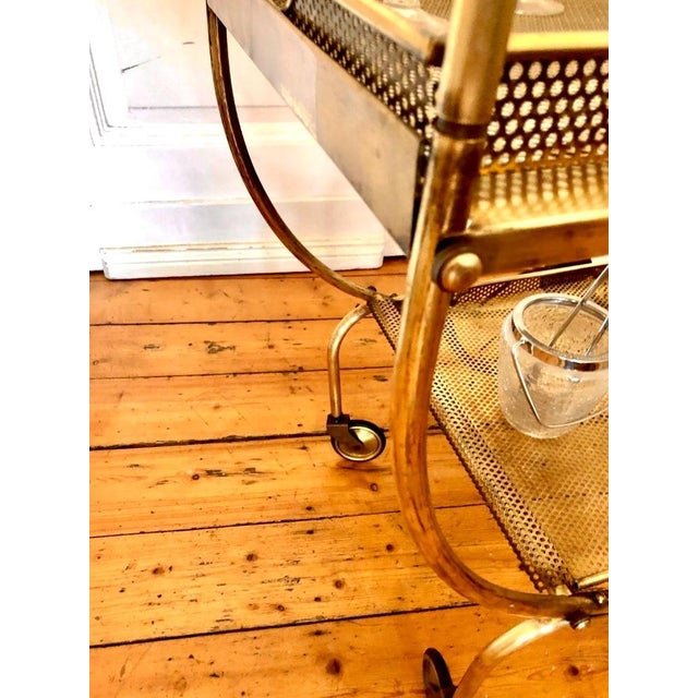1950s Swedish Art Deco Style Brass Bar Cart attributed to Josef Frank, 1950s For Sale - Image 5 of 10