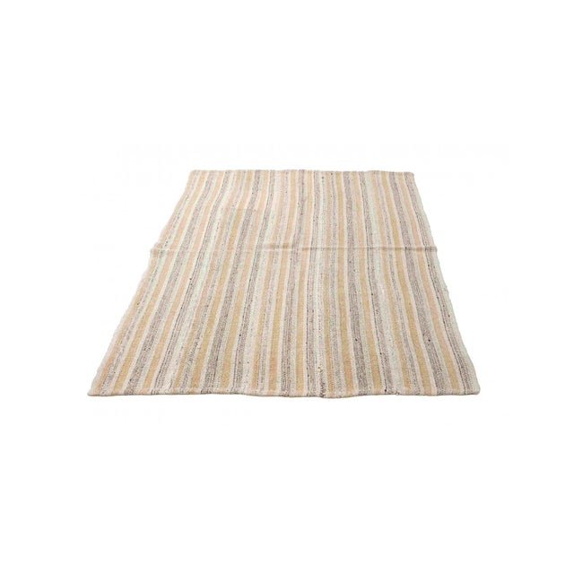 Mid-Century Modern Vintage Decorative Hemp Kilim Rug - 4`11" X 6`11" For Sale - Image 3 of 6