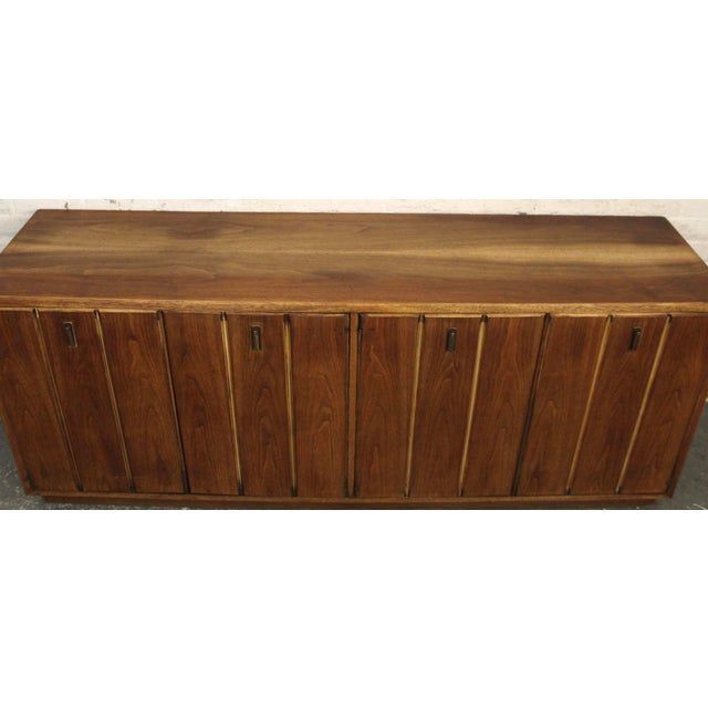 Broyhill Mid 20th Century Walnut Credenza From Broyhill's Modern Classic Collection For Sale - Image 4 of 18