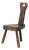 1950s French Brutalist Carved Wood Tripod Chair For Sale