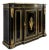 French antique Napoleon III cabinet.Wood is black color polished surface, decorated with inlaid brass stripes, bronze...