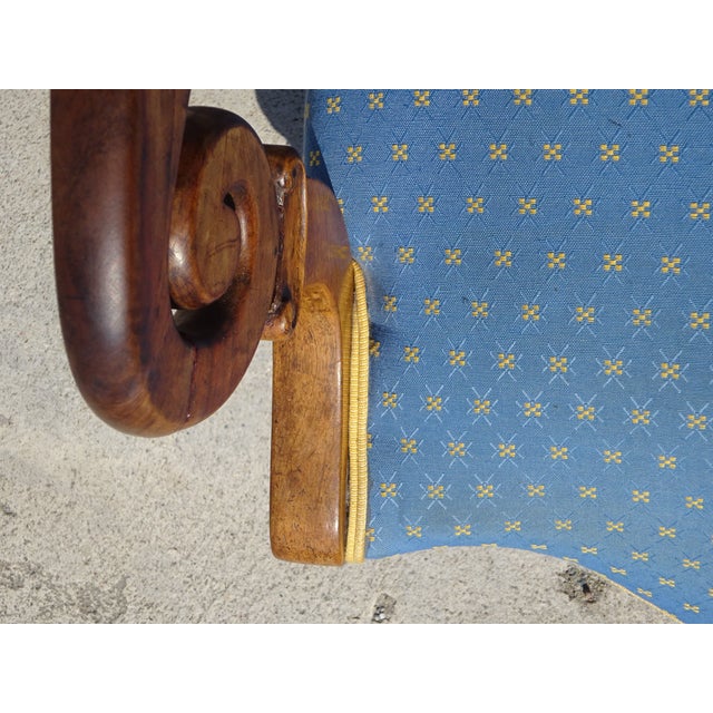 Antique Gondola Armchair in Walnut and Fabric For Sale - Image 14 of 18