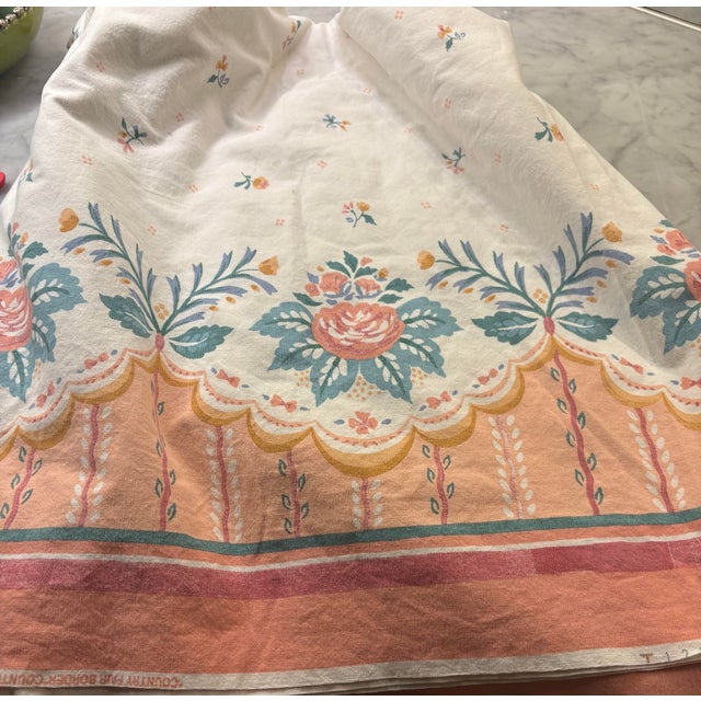 Country Fair Border fabric. Waverly Schumacher. 1970s vintage. Medium weight cotton. Used for draperies, aprons ,lamp...