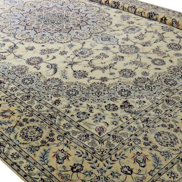 Nain Rug in Hand-Knotted Wool and Silk For Sale - Image 3 of 4