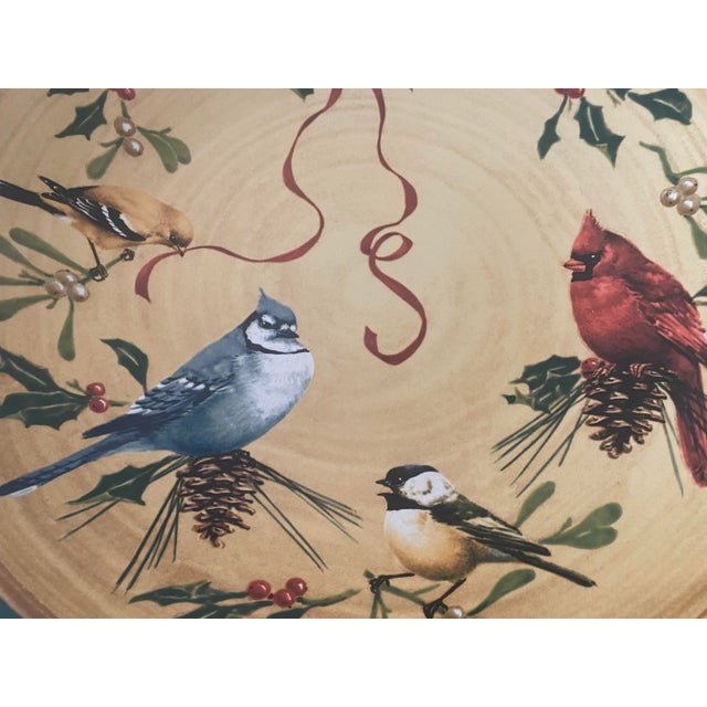 Beige Lenox Winter Greetings Large Serving Bowl Excellent Mint Condition For Sale - Image 8 of 12