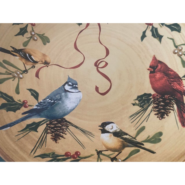 Beige Lenox Winter Greetings Large Serving Bowl Excellent Mint Condition Late 20th Century For Sale - Image 8 of 12