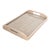 Artifacts Rattan Rectangular Tray with Glass Insert in White Wash - 14" For Sale