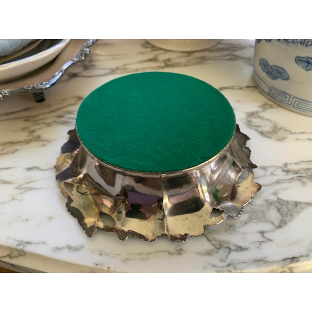 Vintage English Silver Plate Wine Coaster For Sale - Image 4 of 10