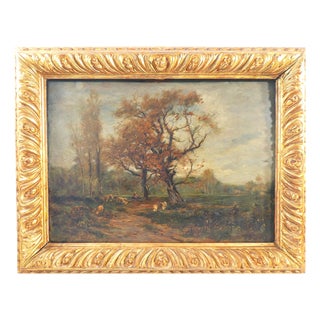 Vittorio Bussolino, Landscape Painting, Late 19th Century, Oil on Panel, Framed For Sale