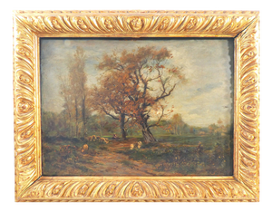 Vittorio Bussolino, Landscape Painting, Late 19th Century, Oil on Panel, Framed