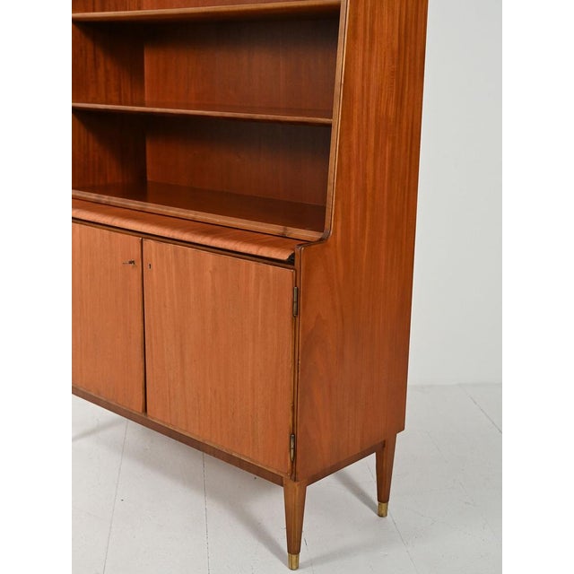 Brown Vintage Bookcase with Pull-Out Desk from Bodafors, 1950s For Sale - Image 8 of 13